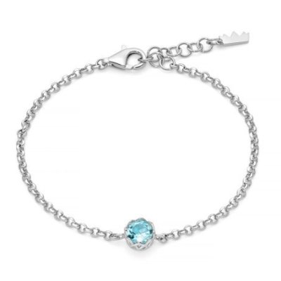 Miluna - Bracciale Unica Colibrì - Topazio Azzurro - Argento 925