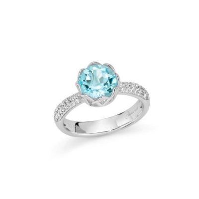 Miluna - Anello Unica Colibrì - Topazio Azzurro - Argento 925