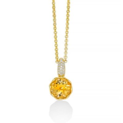 Miluna - Collier Unica Colibrì - Citrino - Topazi Bianchi
