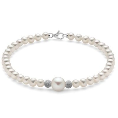 Miluna - Bracciale Di Perle Oriente - Oro Bianco - Perle Vere