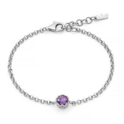 Miluna - Bracciale Unica Colibrì - Argento 925 - Ametista