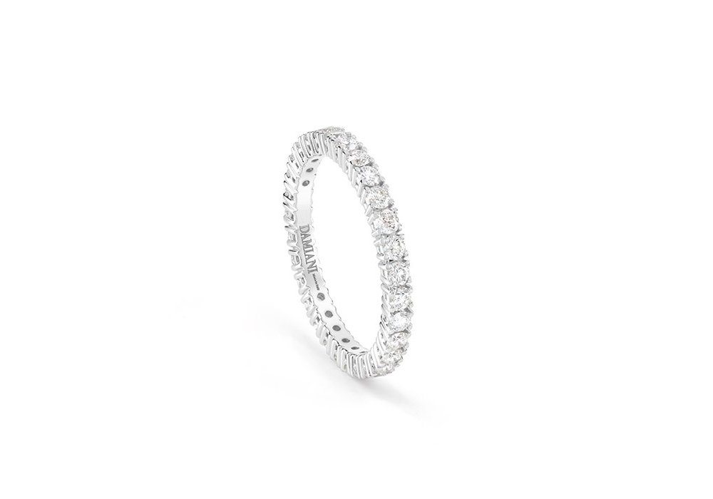 Damiani - Veretta Oro Bianco - Diamante Rotondo - Caratura 0.87