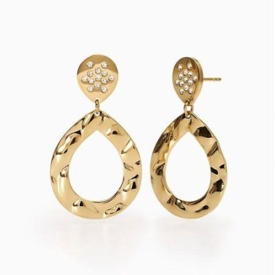 2 Jewels - Orecchini In Acciaio 316L - Pvd Giallo - Cristalli