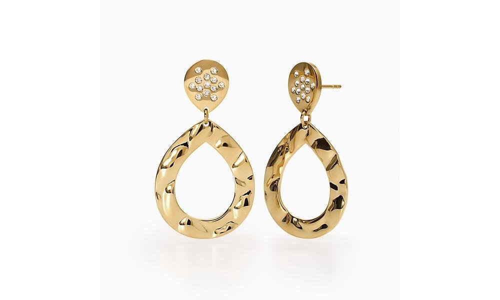 2 Jewels - Orecchini In Acciaio 316L - Pvd Giallo - Cristalli
