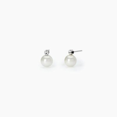 2 Jewels - Orecchini Acciaio 316L - Perle Conchiglia - Cristalli Bianchi