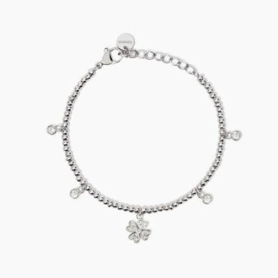 2 Jewels - Bracciale Acciaio 316L - Cristalli - Quadrifoglio