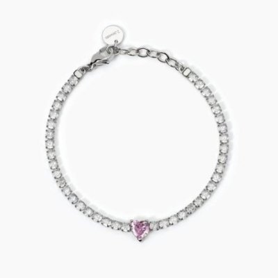 2 Jewels - Bracciale Tennis Acciaio 316L - Zirconi Rosa - Donna