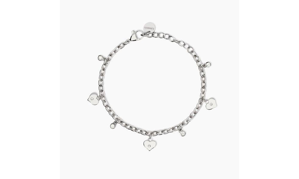 2 Jewels - Bracciale Donna Acciaio 316L - Cristalli - Charm Cuore