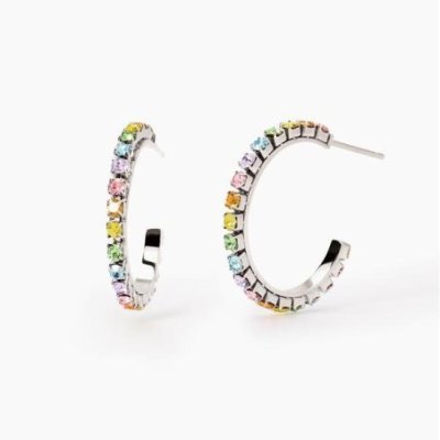 2 Jewels - Orecchini Tennis - Acciaio 316L - Cristalli Multicolor