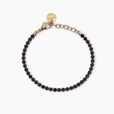 2 Jewels - Bracciale Tennis - Acciaio 316L - Pvd Giallo - Cristalli Neri