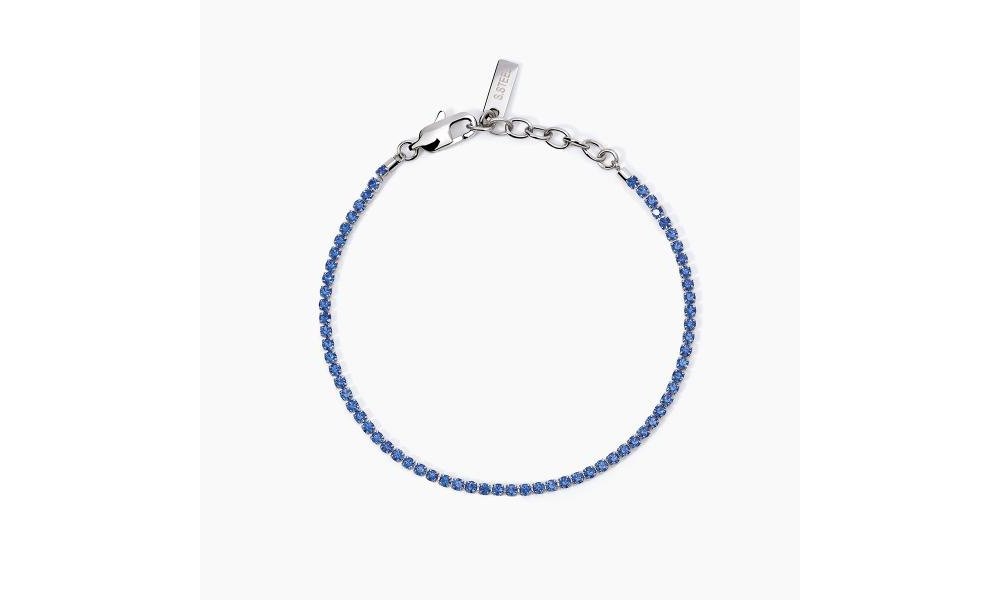 2 Jewels - Bracciale Tennis Acciaio 316L - Cristalli Azzurri
