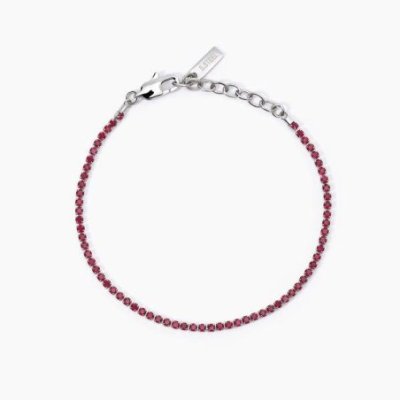 2 Jewels - Bracciale Tennis Acciaio 316L - Cristalli Rossi