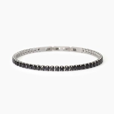 2 Jewels - Bracciale Tennis Acciaio 316L - Zirconi Neri - Uomo
