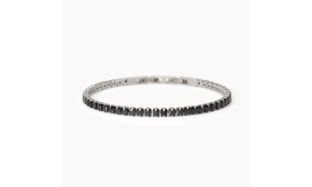 2 Jewels - Bracciale Tennis Acciaio 316L - Zirconi Neri - Uomo