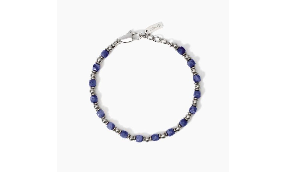 2 Jewels - Bracciale In Acciaio 316L - Sodalite Blu - Uomo