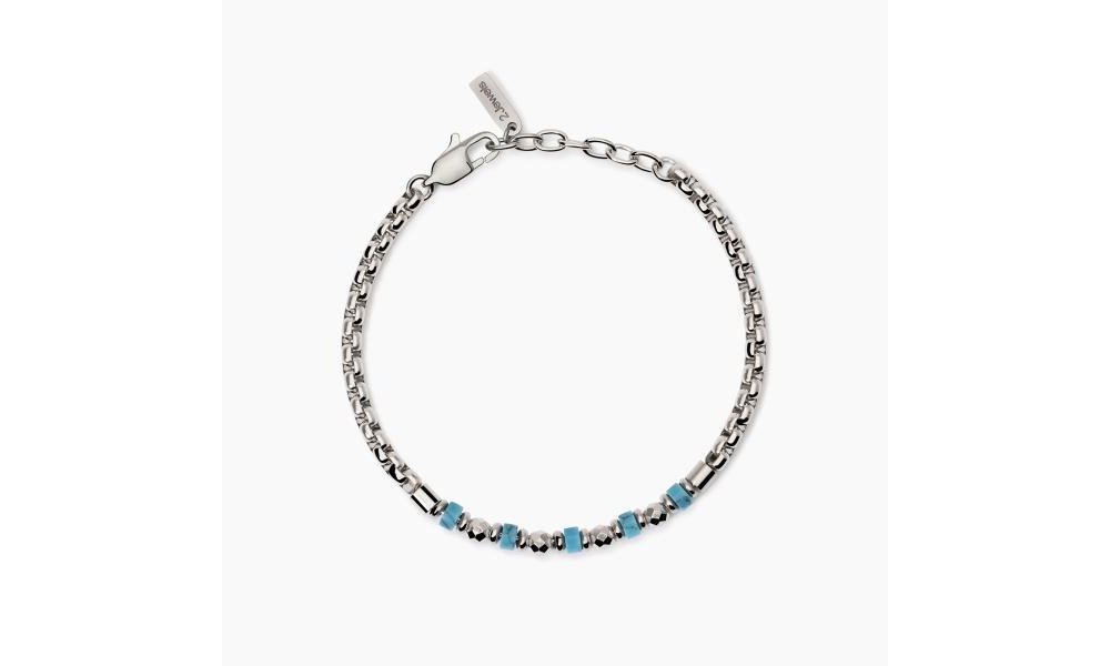 2 Jewels - Bracciale Acciaio 316L - Turchese - Uomo