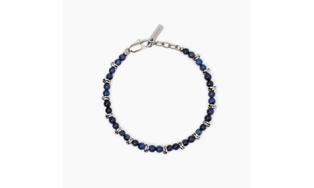 2 Jewels - Bracciale Acciaio 316L - Occhio Di Tigre Blu - Uomo
