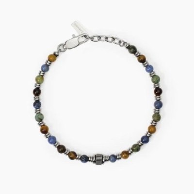 2 Jewels - Bracciale Uomo Acciaio 316L - Pietre Naturali