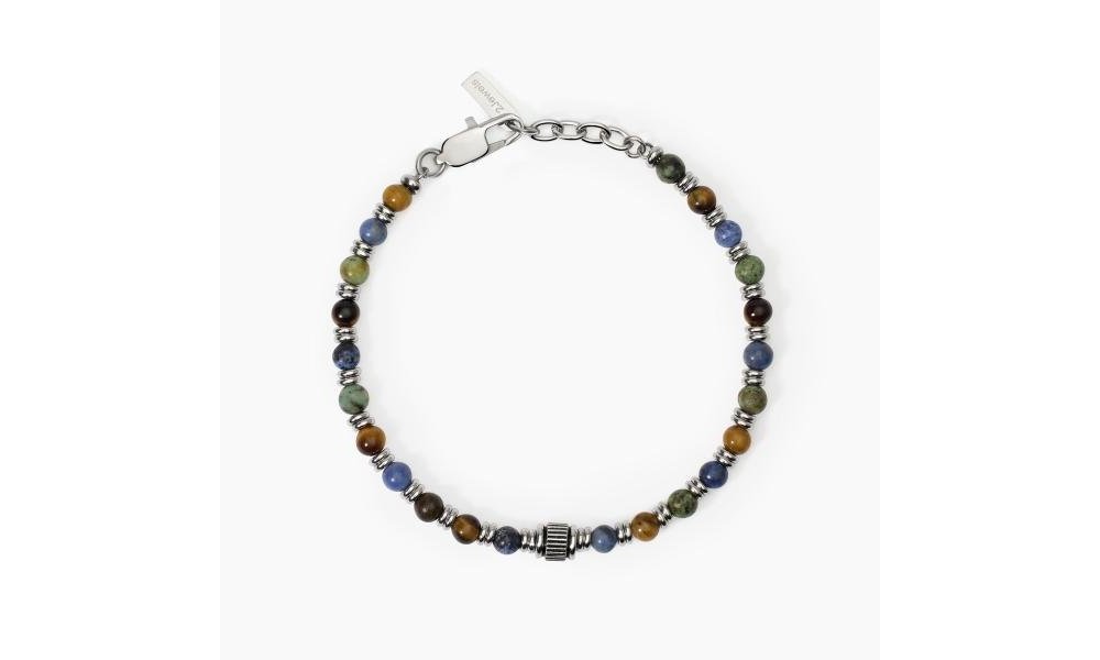 2 Jewels - Bracciale Uomo Acciaio 316L - Pietre Naturali