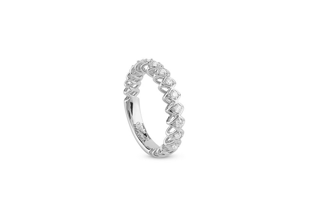 Salvini - Anello Intrecci S - Oro Bianco - Diamante Rotondo