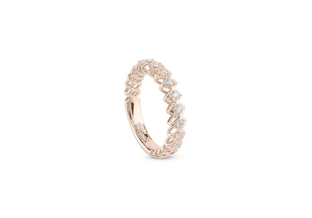 Salvini - Anello Intrecci S - Oro Rosa - Diamante Rotondo