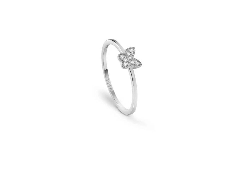 Salvini - Anello I Segni Mini - Oro Bianco - Diamante Rotondo