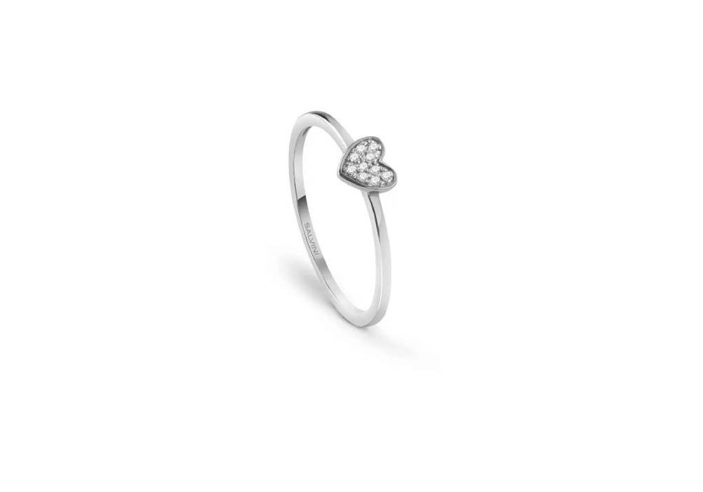 Salvini - Anello I Segni Mini - Oro Bianco - Diamante Rotondo