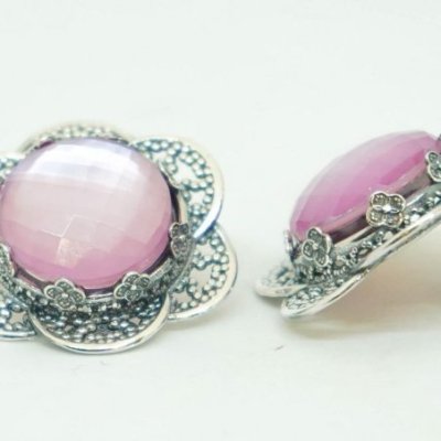 Gerardo Sacco - Orecchini Ninfea Aperta - Argento 925 - Pietra Cabochon
