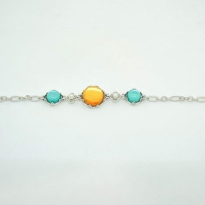 Gerardo Sacco - Bracciale Ninfea Chiusa - Argento 925 - Pietre Cabochon