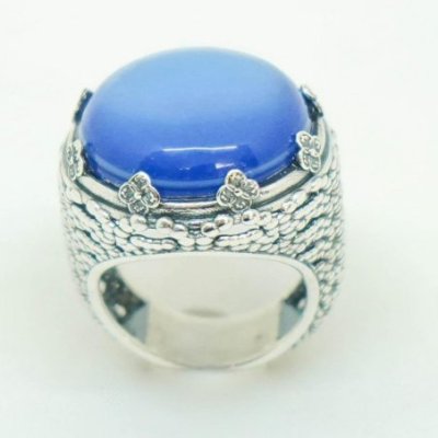 Gerardo Sacco - Anello Ninfea Chiusa - Argento 925 - Pietra Cabochon