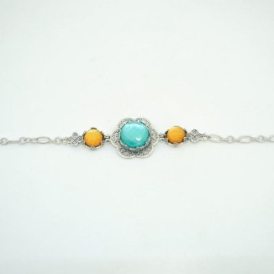 Gerardo Sacco - Bracciale Ninfea Aperta - Argento 925 - Pietre Cabochon