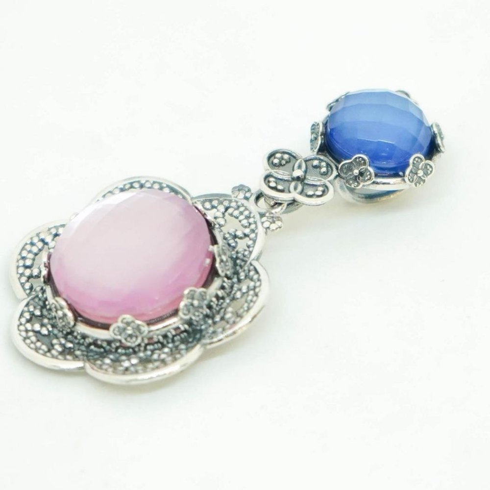 Gerardo Sacco - Ciondolo Ninfea Aperta - Argento 925 - Pietre Cabochon