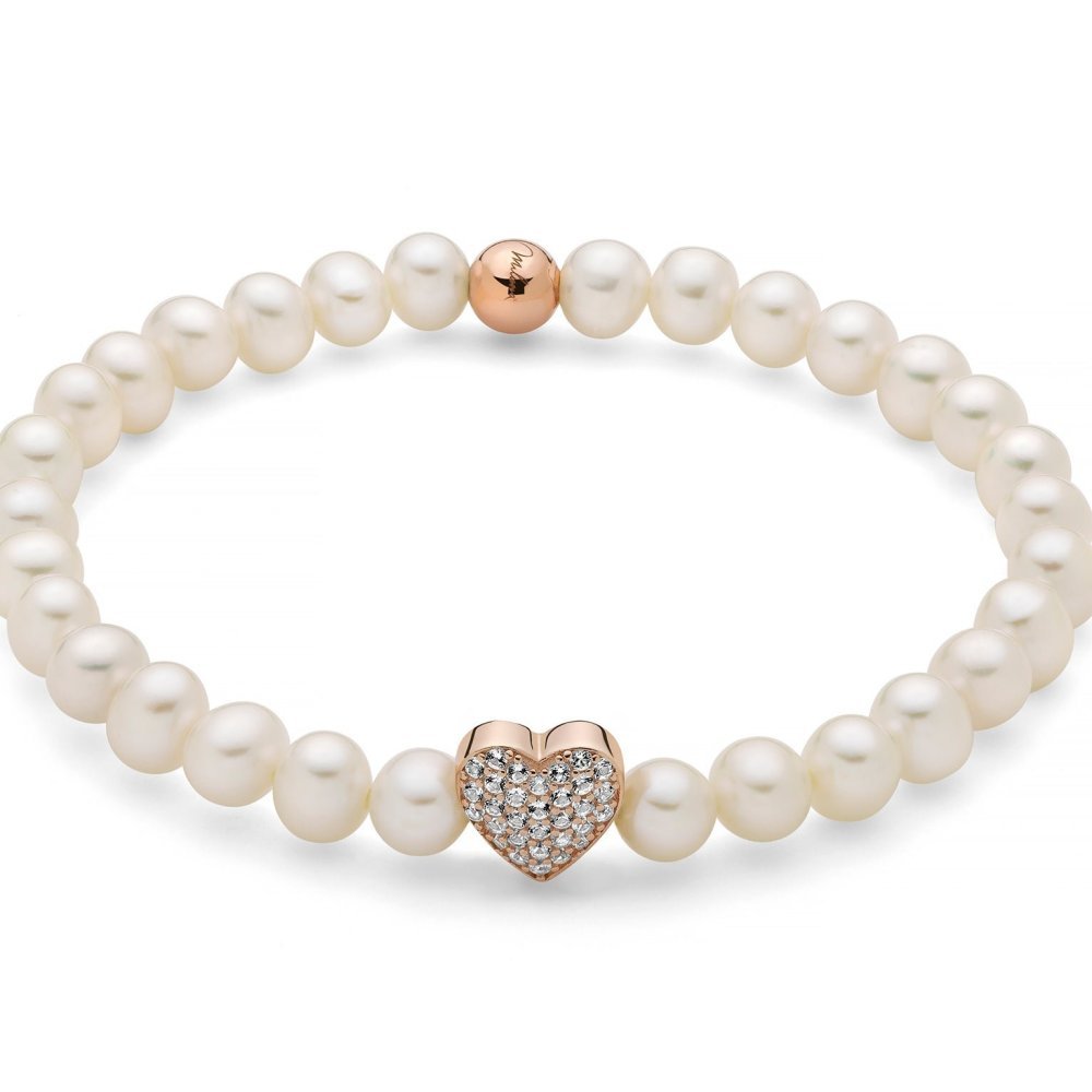 Miluna - Bracciale Perle Oriente - Argento Rosa - Topazi Naturali