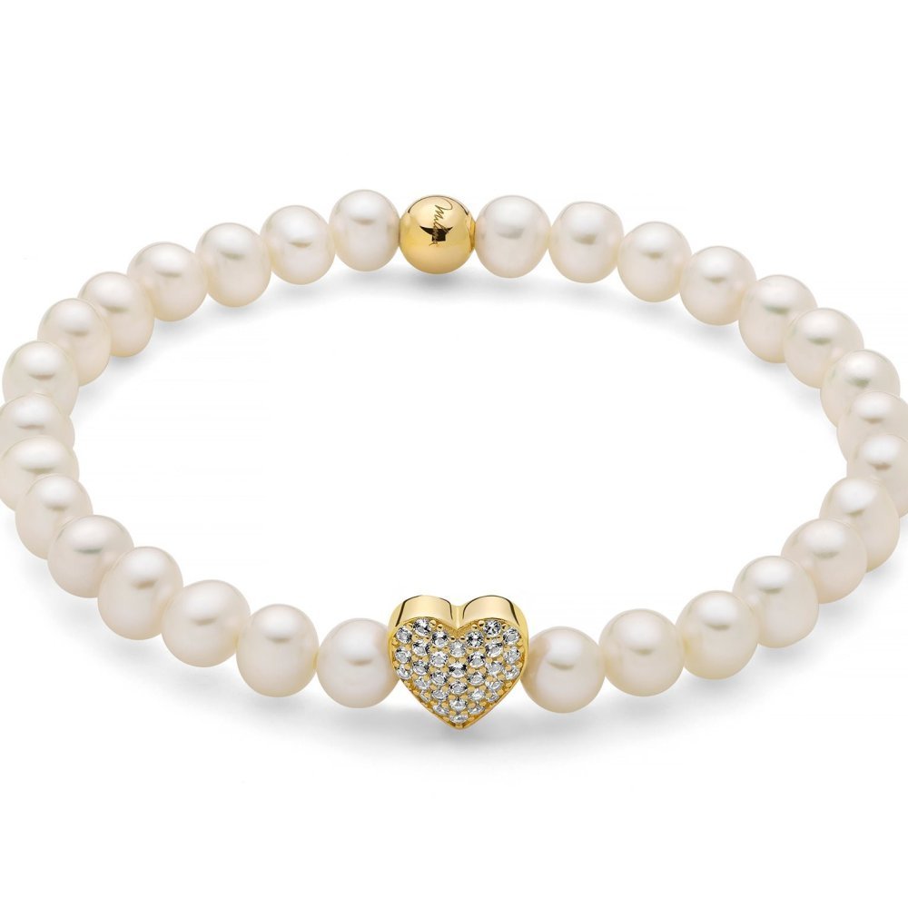 Miluna - Bracciale Perle Oriente - Argento Dorato - Topazi Naturali
