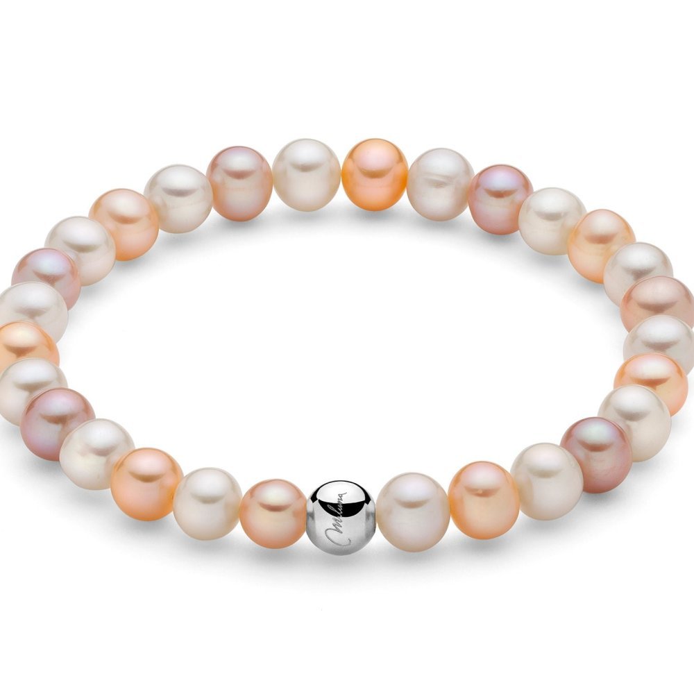 Miluna - Bracciale Di Perle Oriente - Argento 925 - Elastico