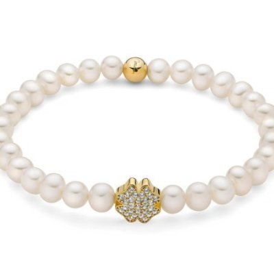 Miluna - Bracciale Perle Oriente - Argento Dorato - Topazi Naturali