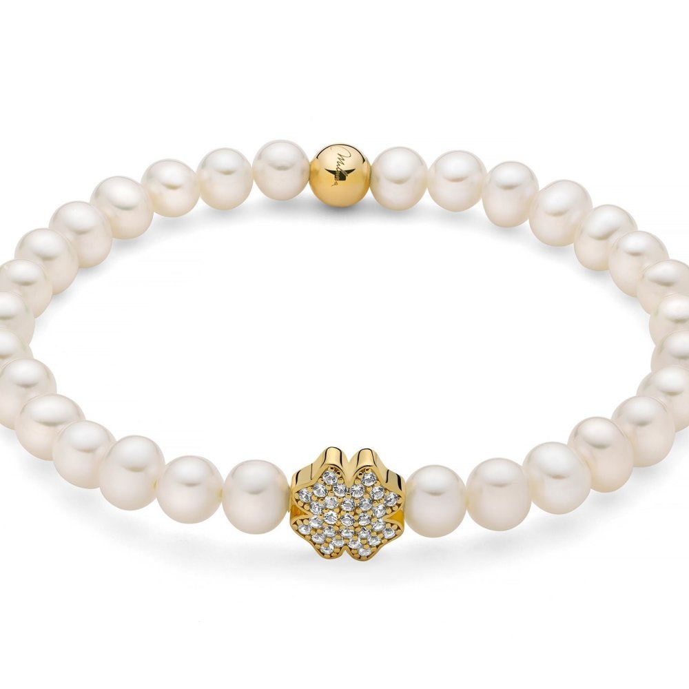 Miluna - Bracciale Perle Oriente - Argento Dorato - Topazi Naturali