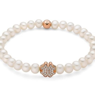 Miluna - Bracciale Perle Oriente - Argento Rosa - Topazi Naturali