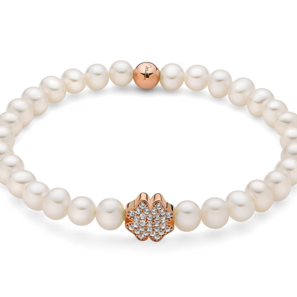 Miluna - Bracciale Perle Oriente - Argento Rosa - Topazi Naturali