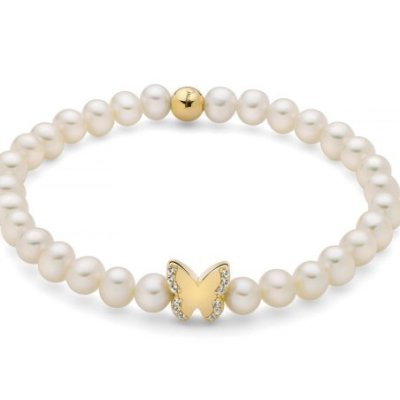 Miluna - Bracciale Perle Oriente - Argento Dorato - Topazi Naturali