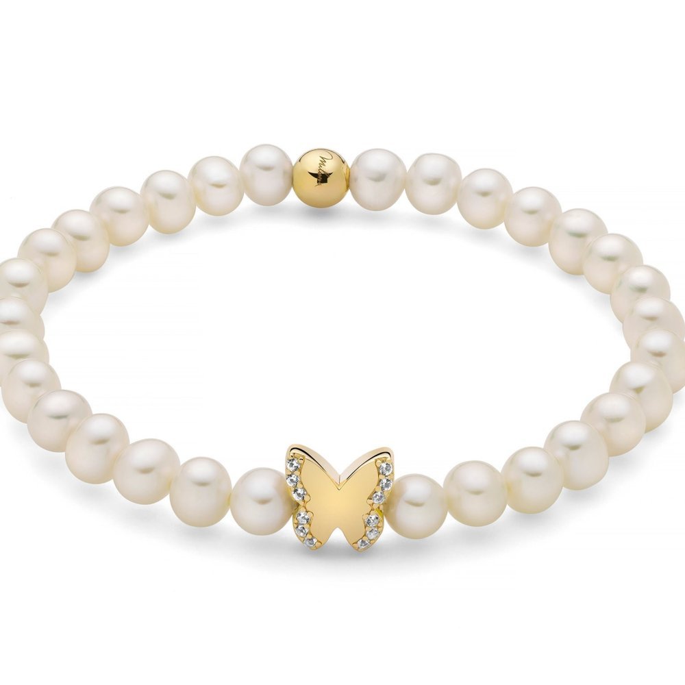 Miluna - Bracciale Perle Oriente - Argento Dorato - Topazi Naturali