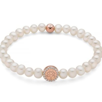 Miluna - Bracciale Di Perle Oriente - Topazi - Argento Rosa