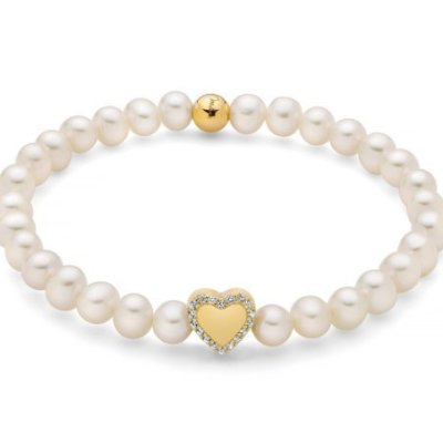 Miluna - Bracciale Di Perle Oriente - Argento Dorato - Topazio