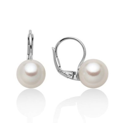 Miluna - Orecchini Oriente - Perle Vere - Oro Bianco 750