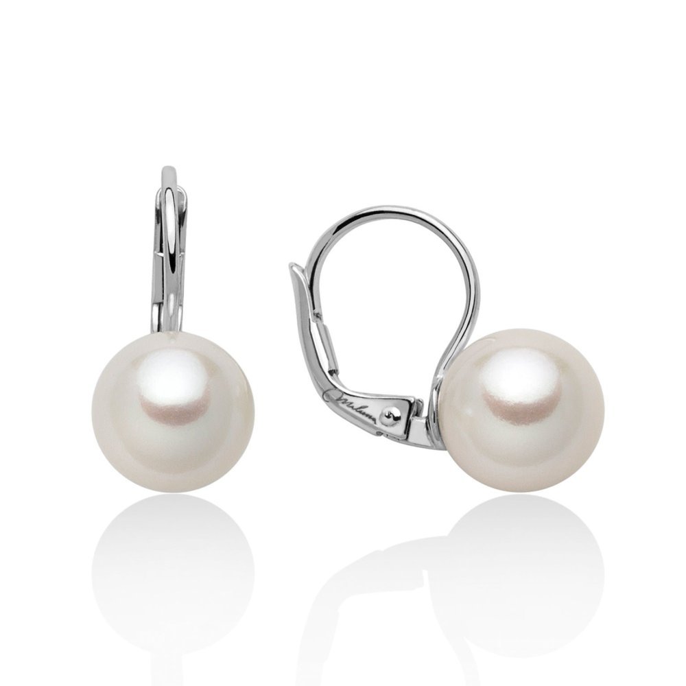 Miluna - Orecchini Oriente - Perle Vere - Oro Bianco 750