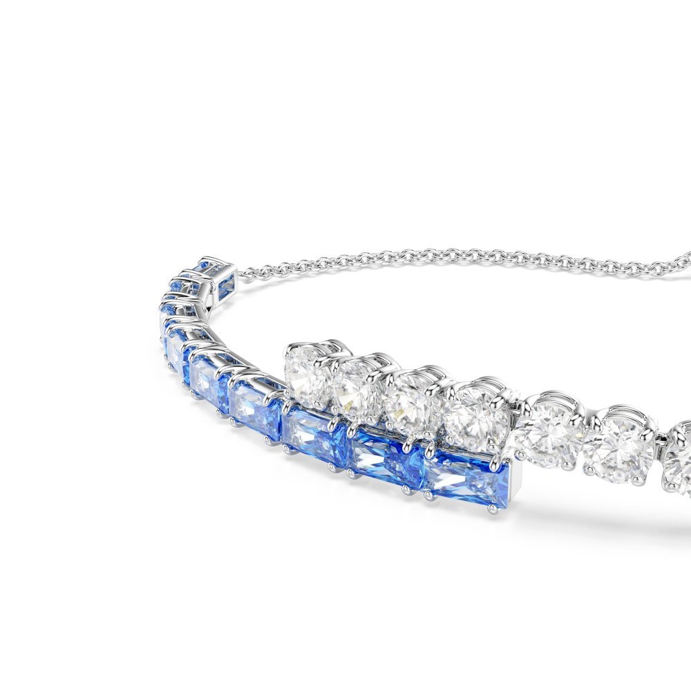 Swarovski - Braccialetto Matrix - Zirconia Blu - Placcatura Rodio