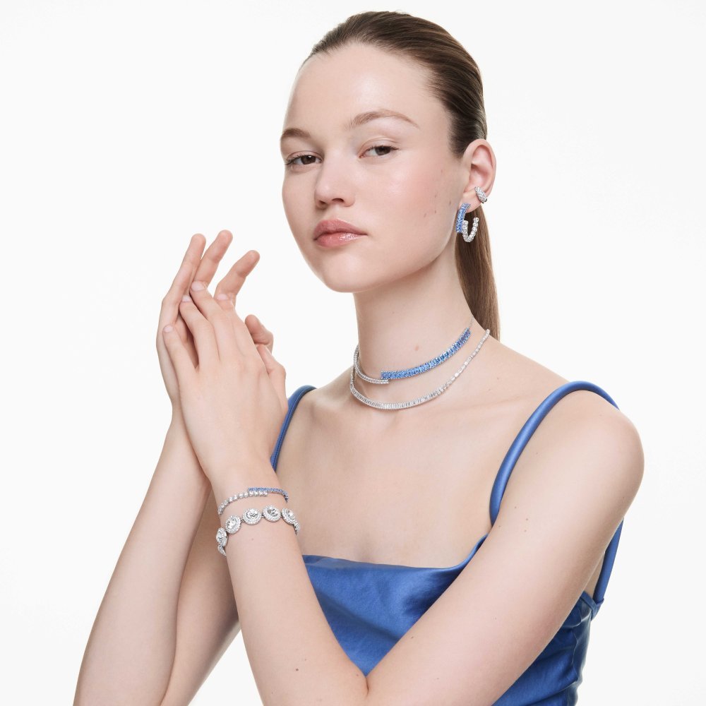 Swarovski - Braccialetto Matrix - Zirconia Blu - Placcatura Rodio