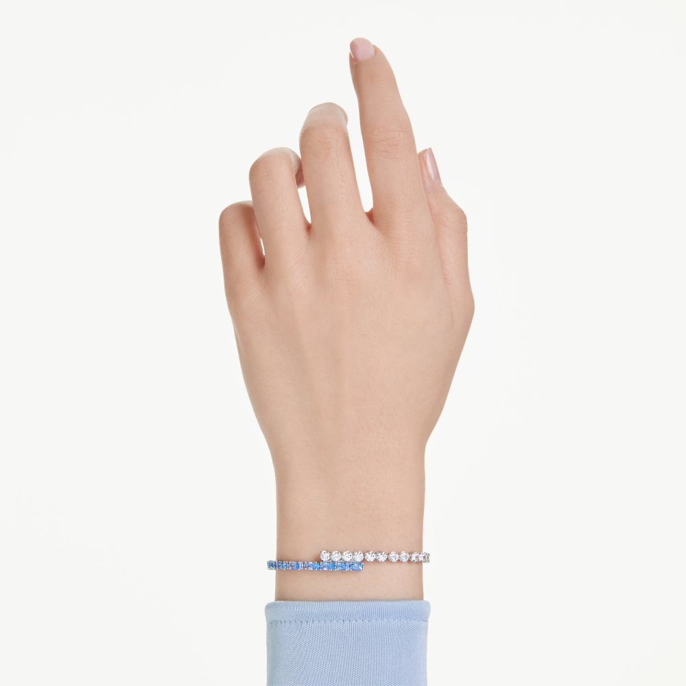 Swarovski - Braccialetto Matrix - Zirconia Blu - Placcatura Rodio