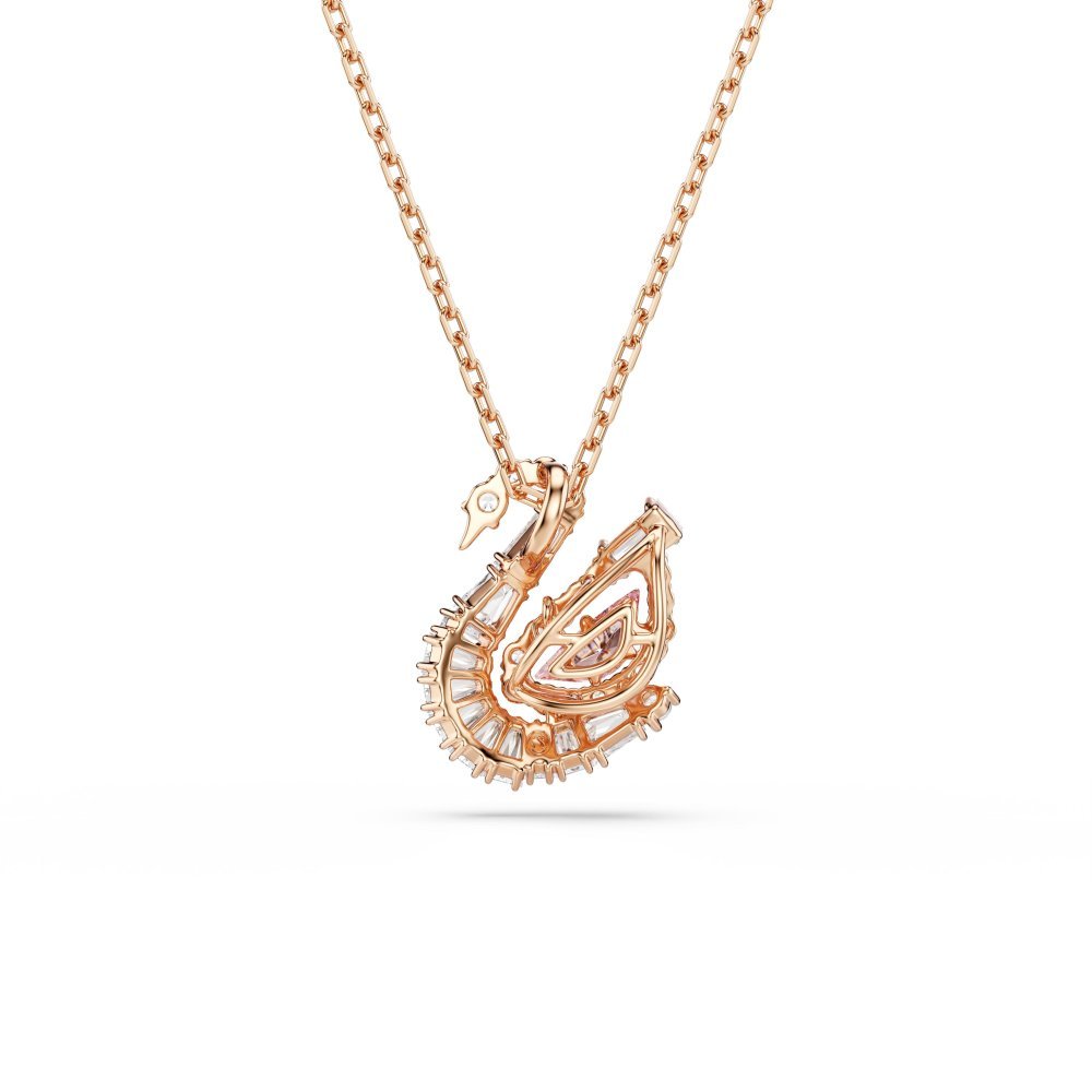 Swarovski - Pendente Swan - Oro Rosa - Zirconia Rosa