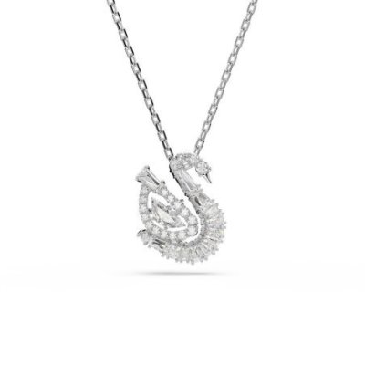 Swarovski - Pendente Swan - Zirconia - Placcatura Rodio